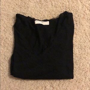 All black Urban Outfitters plunge v neck